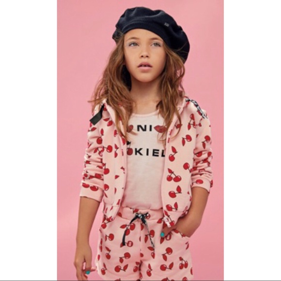 Sonia Rykiel Paris Other - Sonia Rykiel Kids Cherry Print Pink Zip Up Hoodie